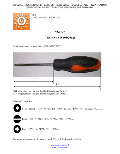 1 x Screwdriver T20 Total Lengh 210 Length...