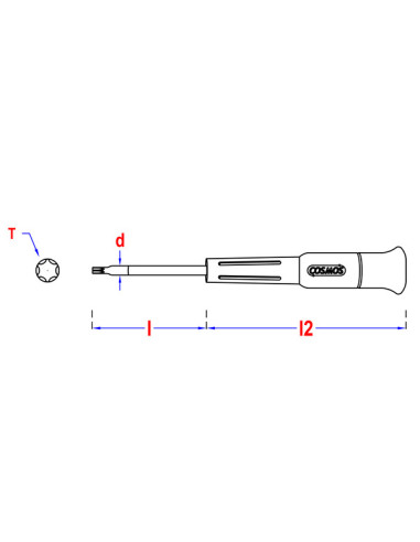 1 x Screwdriver end T8 Total Lengh 80 Length...
