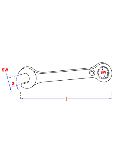 1 x Ratchet spanner 15X200