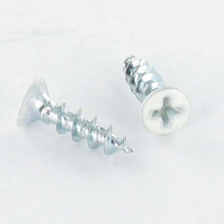 1 x Chipboard Screw Pan Countersunk Head Phillips 4.3X25 Zinc Plated Painted White Ral9010/Pure White