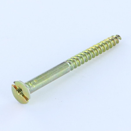 1 x Wood Screw Countersunk Head Slotted Hole And Drill 6X60 Yellow Zinc
