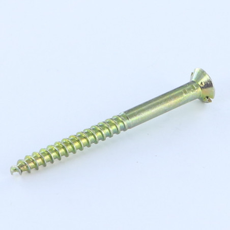 1 x Wood Screw Countersunk Head Slotted Hole And Drill 6X60 Yellow Zinc