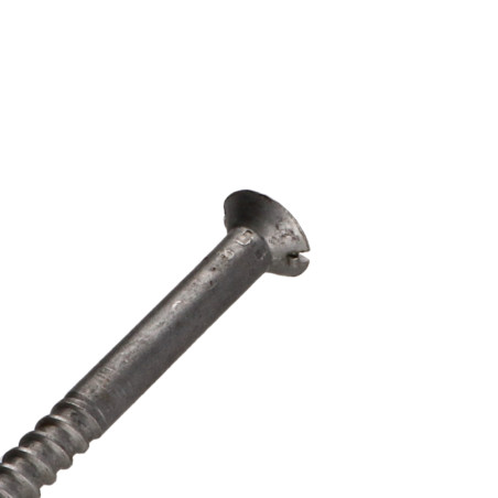 1 x Wood Screw Countersunk Head Slotted Hole And Drill 6X80 Steel