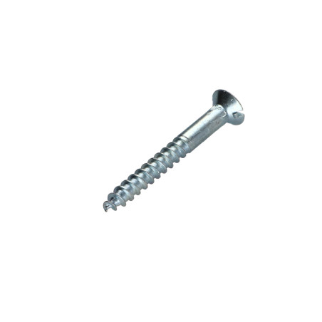 1 x Wood Screw Countersunk Head Slotted Hole And Drill 6X50 Zinc Plated