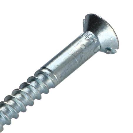 1 x Wood Screw Countersunk Head Slotted Hole And Drill 6X50 Zinc Plated
