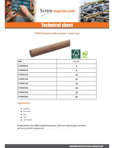 Grooved wooden trunnion Diameter 18 Length 1 Meter 2