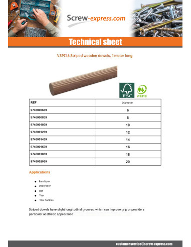 1 x Grooved wooden trunnion Diameter 14 Length...