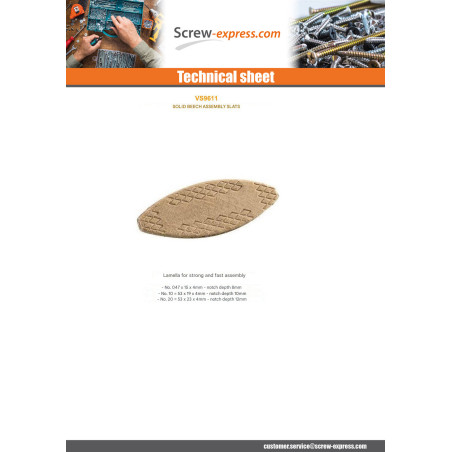 1 x Wood Biscuits Wood 47X15X4 number 0