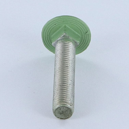 1 x Carriage Bolt M7X45 Pitch 100 Aluminium Full Thread Ral6021/Pale Green 30%B