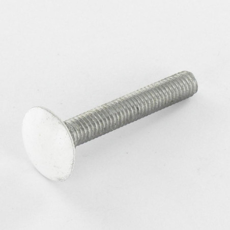 1 x Carriage Bolt M7X65 Pitch 100 Full Thread Aluminium Ral9016/Traffic Signalisation 30%