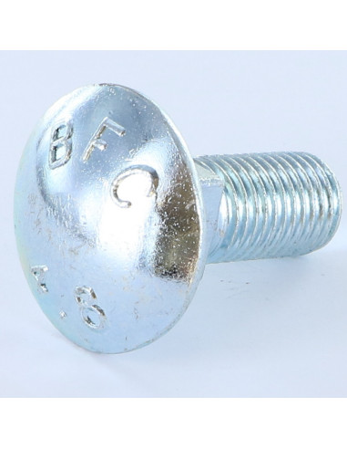 1 x Carriage Bolt M16X50 Full Thread Zinc Plated