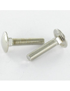 Carriage Bolt M5X25 Full Thread Nickel Plated