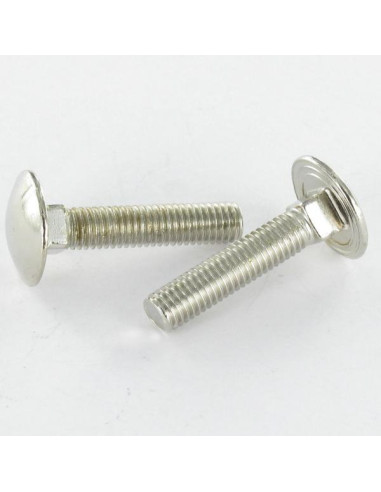 1 x Carriage Bolt M5X25 Full Thread Nickel Plated