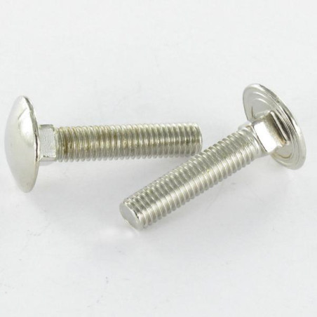 1 x Carriage Bolt M5X25 Full Thread Nickel Plated