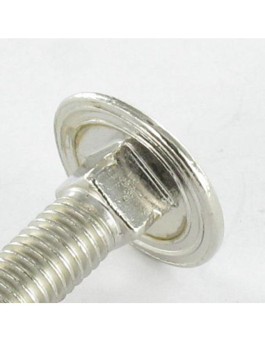 1 x Carriage Bolt M5X25 Full Thread Nickel Plated