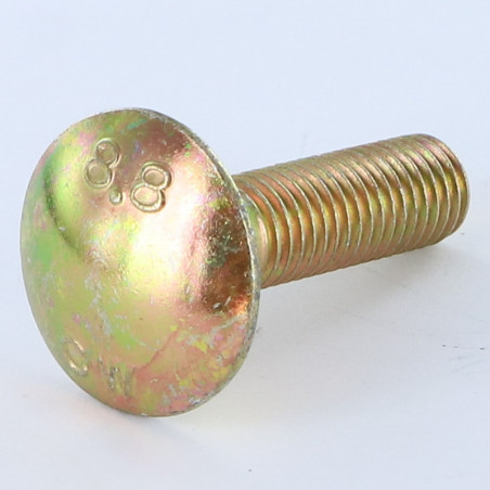 1 x Carriage Bolt M10X20 Full Thread Yellow Zinc
