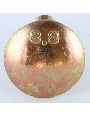 1 x Carriage Bolt M10X20 Full Thread Yellow Zinc