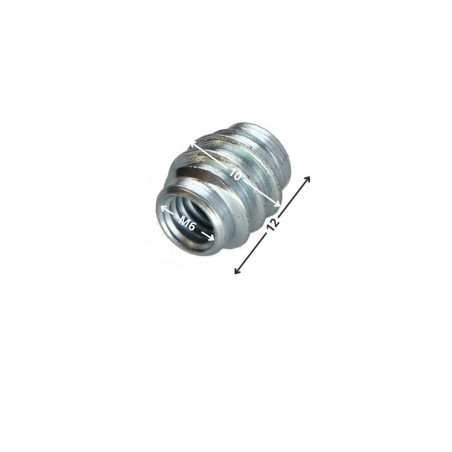 1 x Self Tapping Insert Not Slotted Zinc Plated M6 10X12