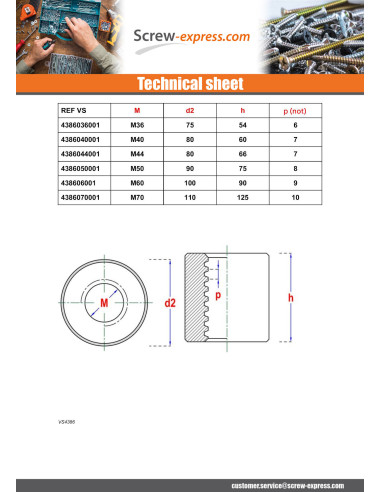 1 x Nut Round Round Head 18X4 Trapezoidal Steel