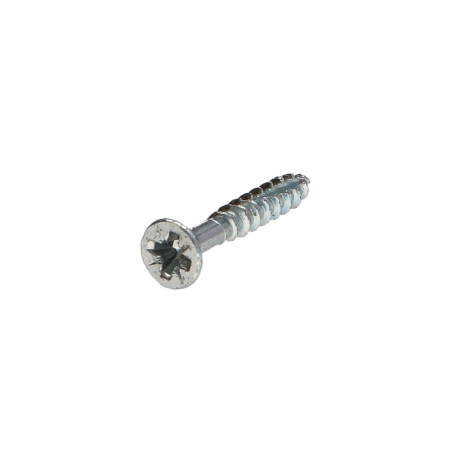 1 x Chipboard Screw Tekor Countersunk Head With Serration Pozi N°2 3.5X20 cut Type 17 Drilling Point Full Thread Zinc