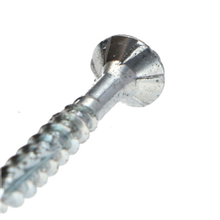 1 x Chipboard Screw Tekor Countersunk Head With Serration Pozi PZ2 3.5X20 cut Type 17 Drilling Point Full Thread Zinc