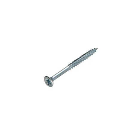 1 x Chipboard Screw Tekor Countersunk Head With Serration Pozi N°2 4X50 Thread Length: 30 cut Type 17 Drilling Point Zinc