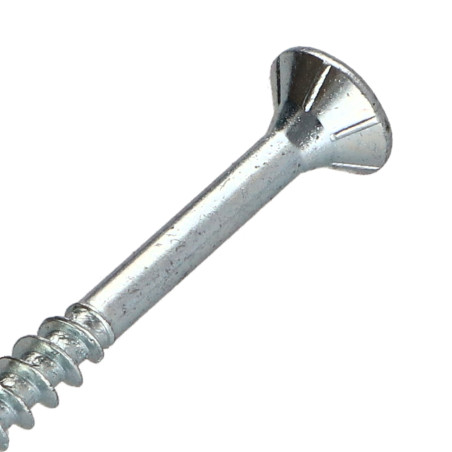1 x Chipboard Screw Tekor Countersunk Head With Serration Pozi N°2 4X50 Thread Length: 30 cut Type 17 Drilling Point Zinc