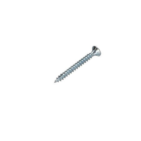 1 x Chipboard Screw Tekor Countersunk Head With Serration Pozi N°2 3.5X30 cut Type 17 Drilling Point Full Thread Zinc