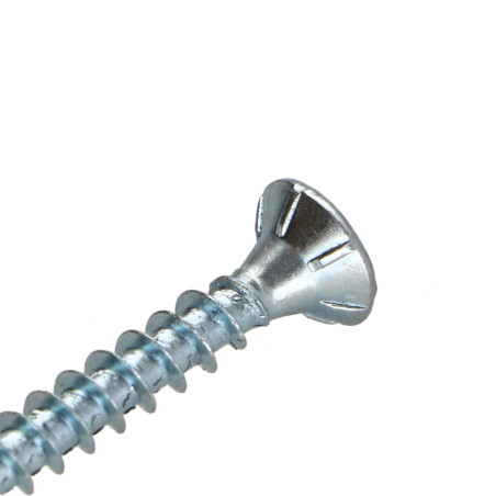 1 x Chipboard Screw Tekor Countersunk Head With Serration Pozi PZ2 3.5X30 cut Type 17 Drilling Point Full Thread Zinc