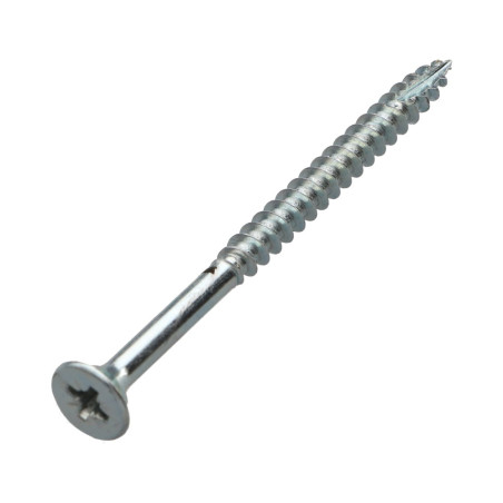 1 x Chipboard Screw Tekor Countersunk Head With Serration Pozi N°2 5X70 Thread Length: 45 cut Type 17 Drilling Point Zinc