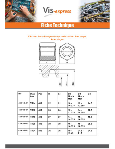 1 x Hexagonal nuts SKM Round Head 26X5...