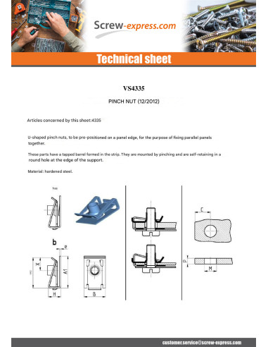 1 x Nut to PINC M6 NUT8546 Thickness Of Panel...