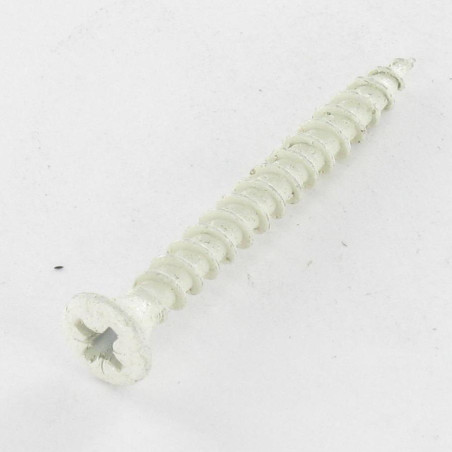1 x Chipboard Screw Pan Countersunk Head Pozi N°2 4X40 Zinc Plated Painted White