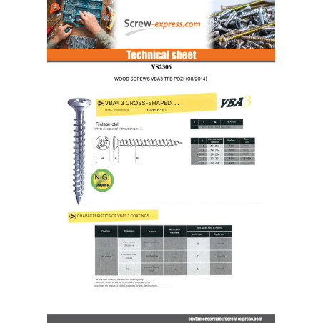 1 x Chipboard Screw Pan Countersunk Head Pozi N°2 4X40 Zinc Plated Painted White