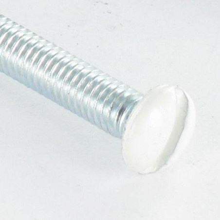 1 x Machine Screw Pan Countersunk Head Slotted M4X65 Head Diameter: 7.5 Exterior boss Zinc Plated Ral9016/Traffic