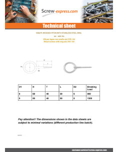 Piton Ring thread Wood 5X50 Thread Length: 35 Stainless... 2