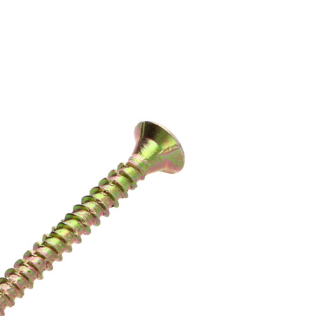 1 x Chipboard Screw Tekor Countersunk Head Pozi PZ2 5X60 Full Thread cut Type 17 Drilling Point Yellow Zinc