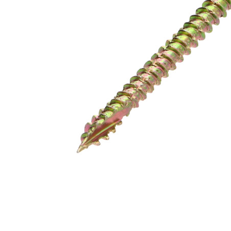 1 x Chipboard Screw Tekor Countersunk Head Pozi PZ2 4X60 Full Thread cut Type 17 Drilling Point Yellow Zinc