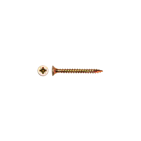 1 x Savis Chipsboard Screw Countersunk Head Pozi 2 5X70 Full Thread cut Type 17 Drilling Point Yellow Zinc