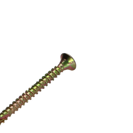 1 x Chipboard Screw Tekor Countersunk Head Pozi PZ2 4X30 Full Thread cut Type 17 Drilling Point Yellow Zinc