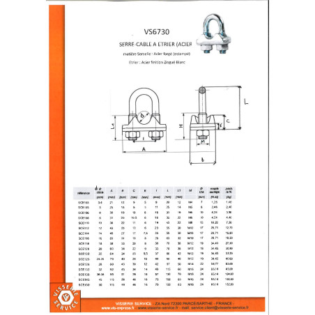1 x Wire Rope Clip U-Bolt Zinc Plated Linch Pin Wire Rope 5