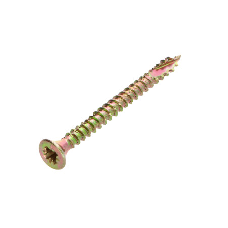 1 x Savis Chipsboard Screw Countersunk Head Pozi 2 5X35 Full Thread cut Type 17 Drilling Point Yellow Zinc