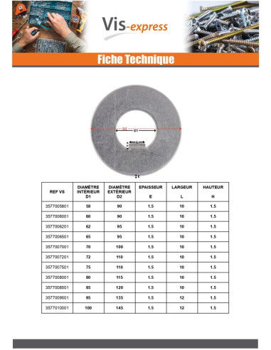 1 x Lock washer with internal lug Steel 16X32X1...