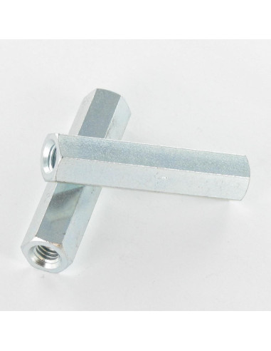 1 x Coupling Nut Hexagonal 10X45 M6 Zinc Plated