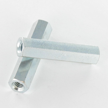 1 x Coupling Nut Hexagonal 10X45 M6 Zinc Plated