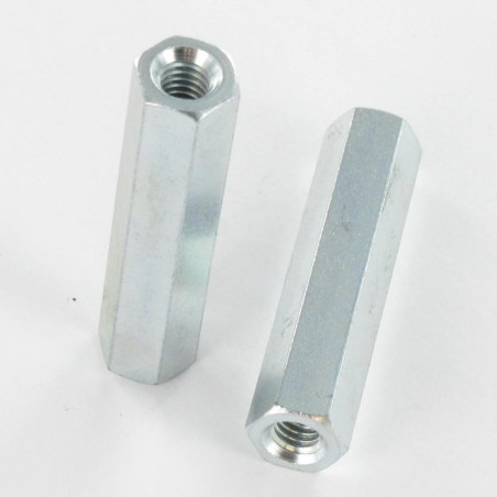 1 x Coupling Nut Hexagonal 10X45 M6 Zinc Plated