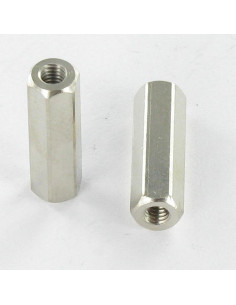 Coupling Nut Nickel Plated Brass Hexagonal 5X17 M3