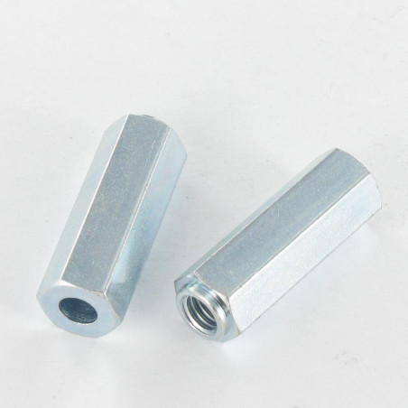 1 x Coupling Nut Cylindrical 10X30 M6 Zinc Plated
