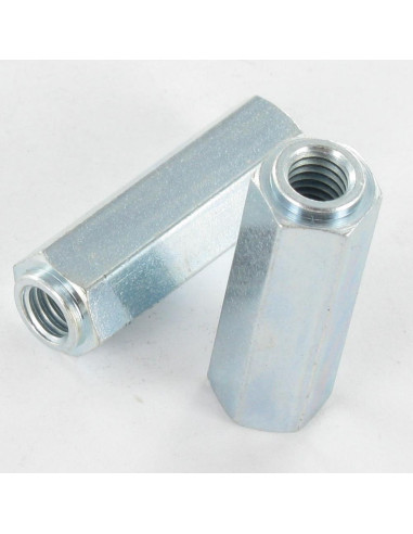 1 x Coupling Nut Cylindrical 10X30 M6 Zinc Plated