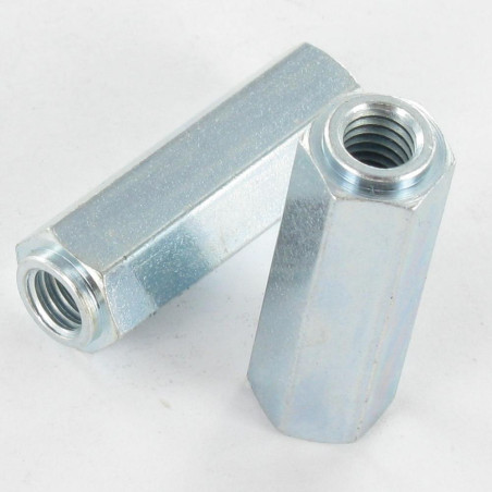 1 x Coupling Nut Cylindrical 10X30 M6 Zinc Plated